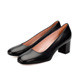 Louise M Block Heel in black leather for airline cabin crew