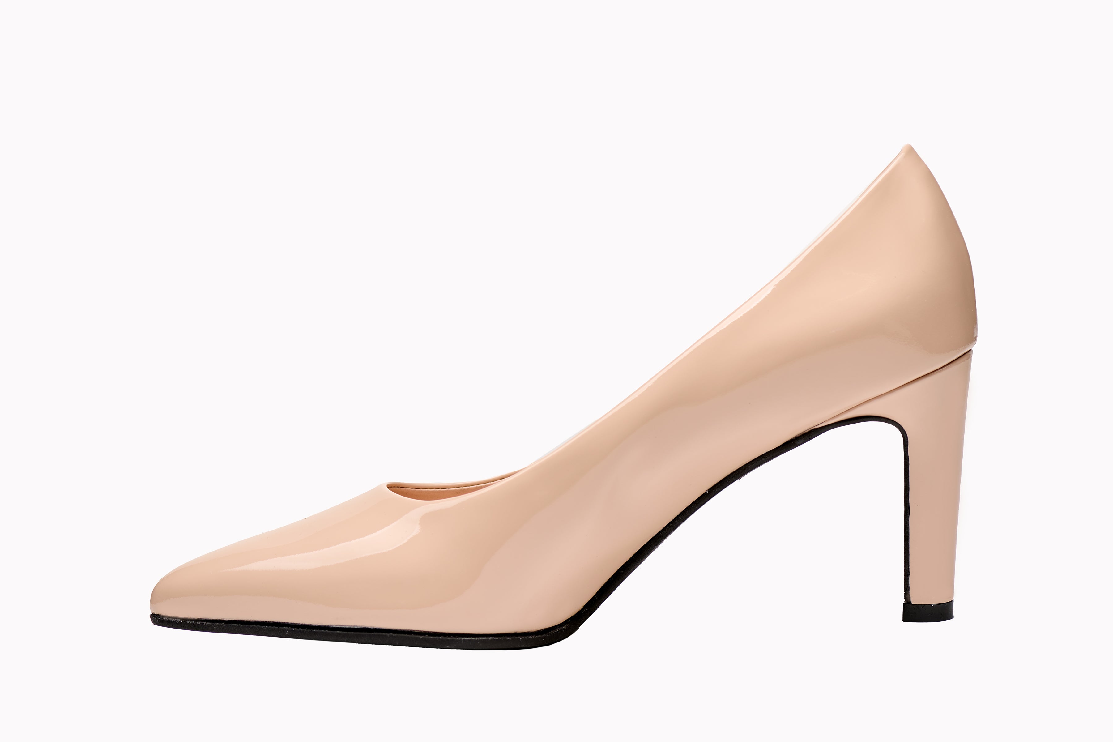 Louise M Point Toe 80 -  Beige Patent